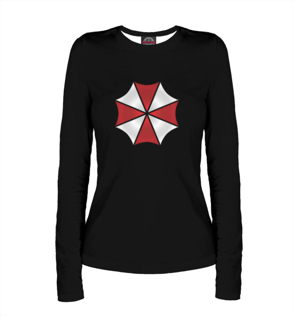 Женский лонгслив с изображением Umbrella Corporation Logo цвета Белый