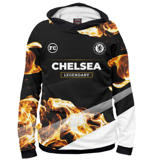 Худи для девочки с изображением Chelsea Sport Fire цвета Белый