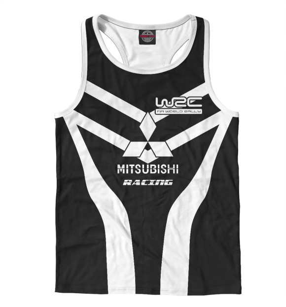 Мужская майка-борцовка с изображением Mitsubishi цвета Белый