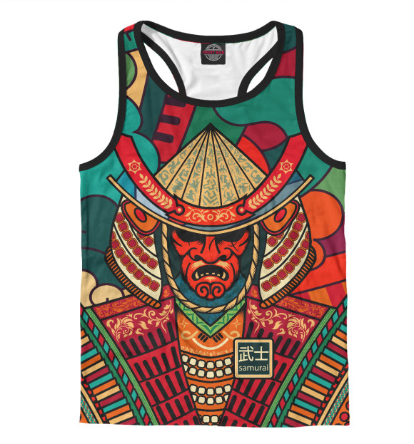 Мужская майка-борцовка с изображением Путь Самурая Бусидо цвета Белый