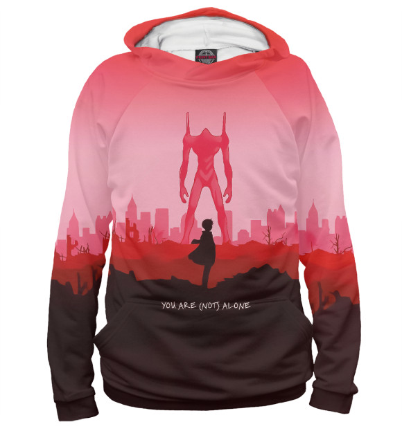 Женское худи с изображением Neon Genesis Evangelion цвета Белый