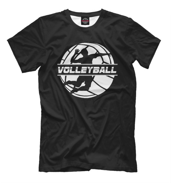 Мужская футболка с изображением Volleyball цвета Белый