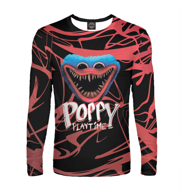 Мужской лонгслив с изображением Poppy Playtime цвета Белый