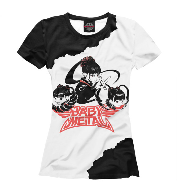 Женская футболка с изображением BABYMETAL цвета Белый