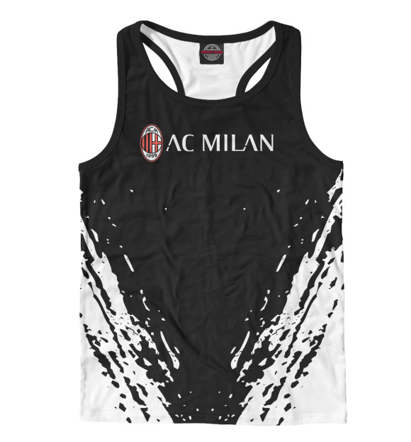 Мужская майка-борцовка с изображением AC Milan цвета Белый