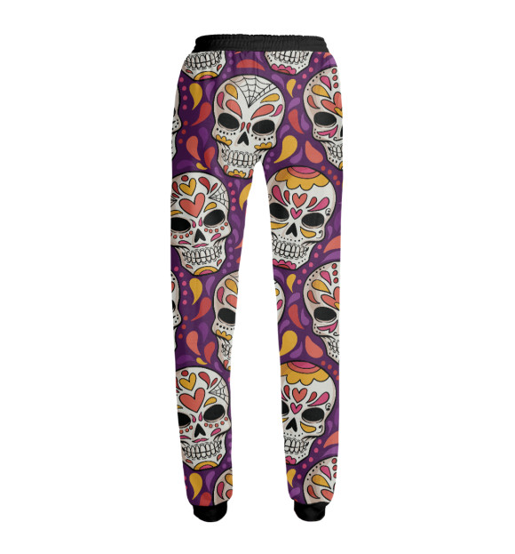 Женские спортивные штаны с изображением Мексиканские черепушки цвета Белый