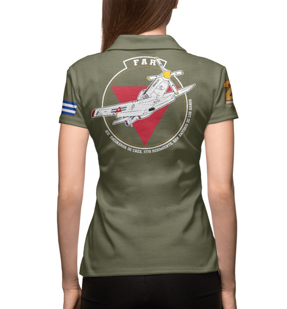 Женское поло с изображением FAR (Cuban Air Forces) цвета Белый