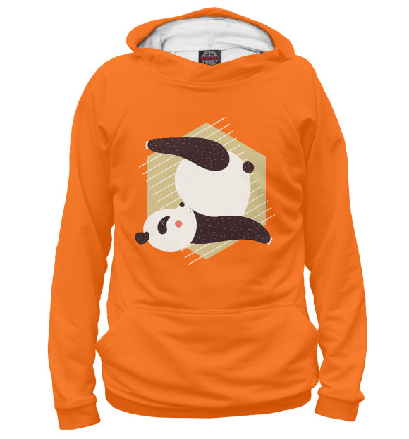 Худи для девочки с изображением Йога панда цвета Белый