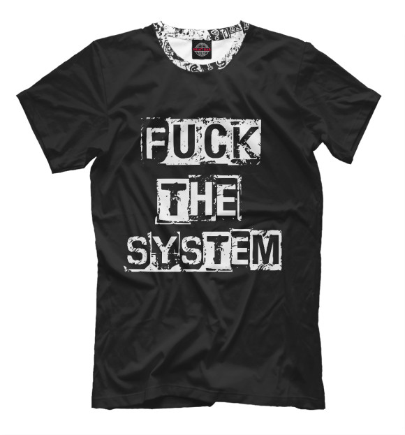 Футболка для мальчиков с изображением FUCK THE SYSTEM цвета Белый
