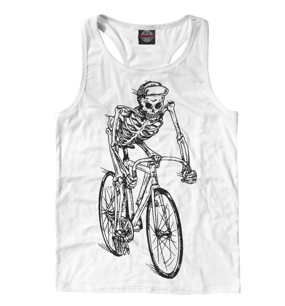 Мужская майка-борцовка с притом Велосипедист цвета Белый Мужская майка-борцовка с изображением Велосипедист цвета Белый