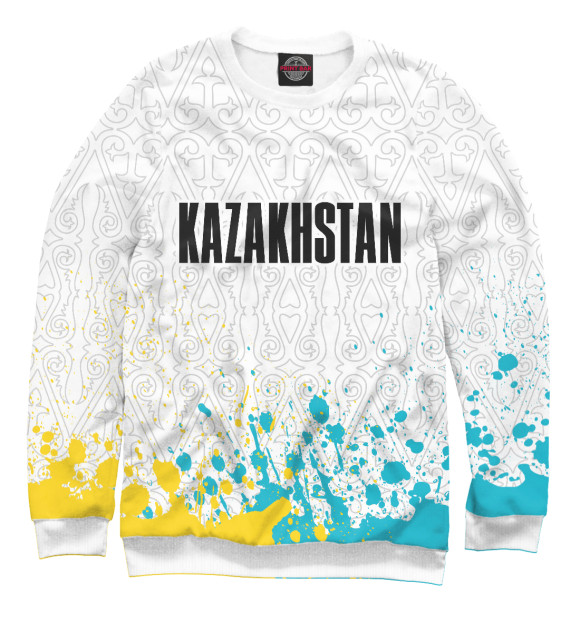 Женский свитшот с изображением Kazakhstan / Казахстан цвета Белый