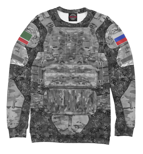 Мужской свитшот с изображением Чеченский Батальон цвета Белый
