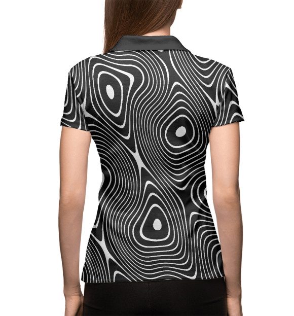 Женское поло с изображением Waves pattern / Abstraction цвета Белый