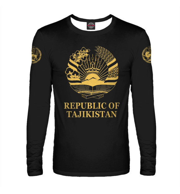 Мужской лонгслив с изображением Republic of Tajikistan цвета Белый