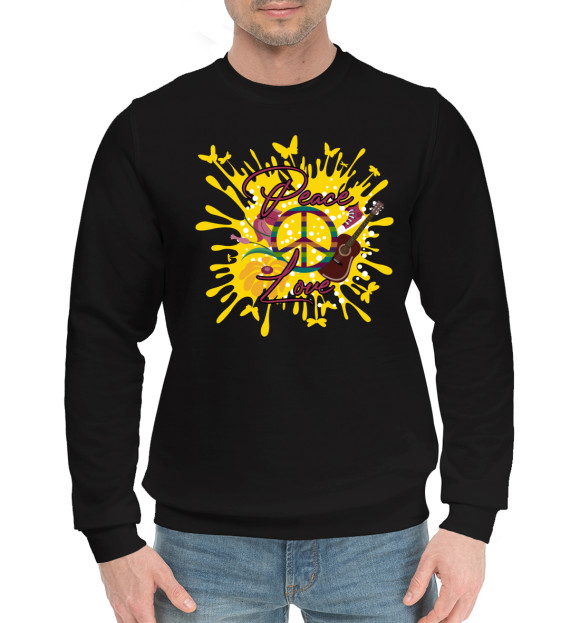 Мужской хлопковый свитшот с изображением Хипстерская цвета Черный