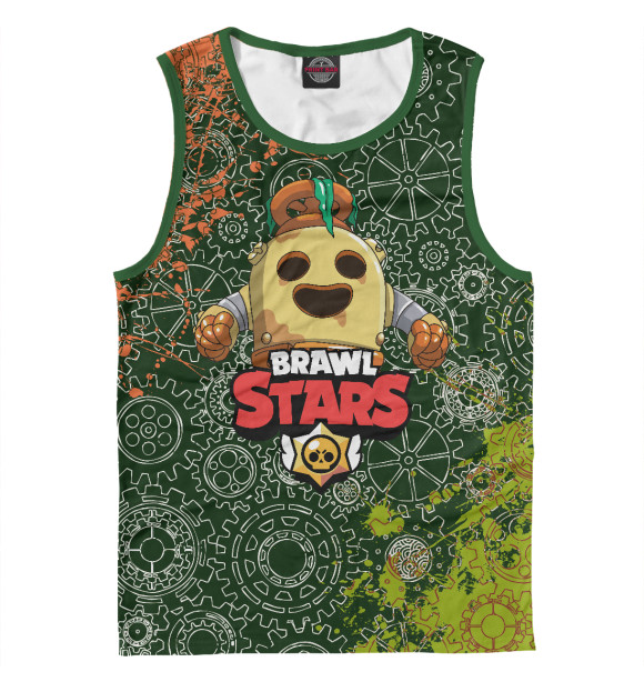 Майка для мальчика с притом Brawl Stars Spike цвета Белый Майка для мальчика с изображением Brawl Stars Spike цвета Белый