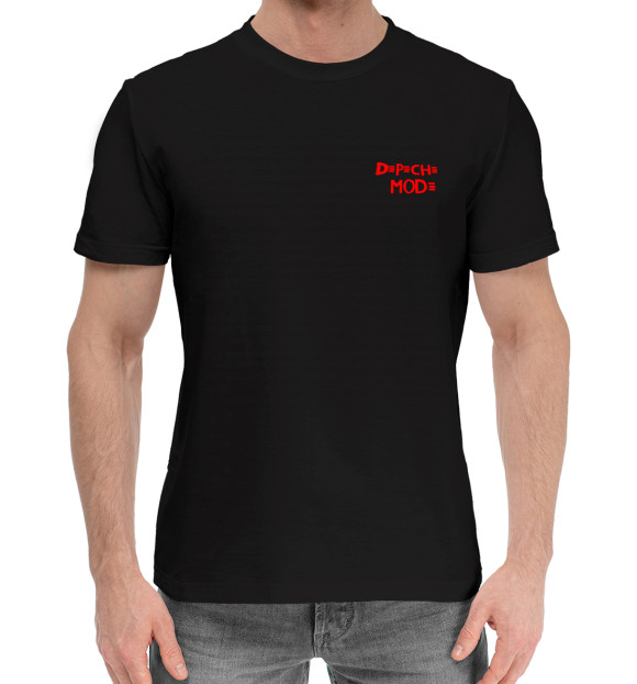 Мужская хлопковая футболка с изображением Depeche mode цвета Черный