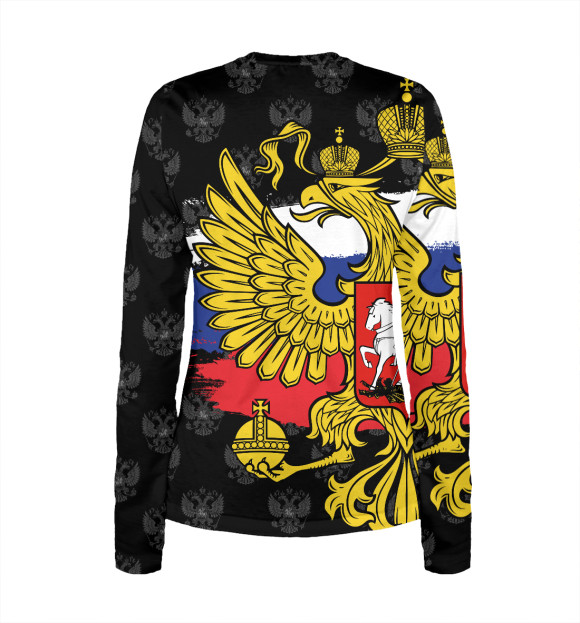 Женский лонгслив с изображением Никита (герб России) цвета Белый