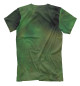 Мужская футболка Волк в зеленом лесу