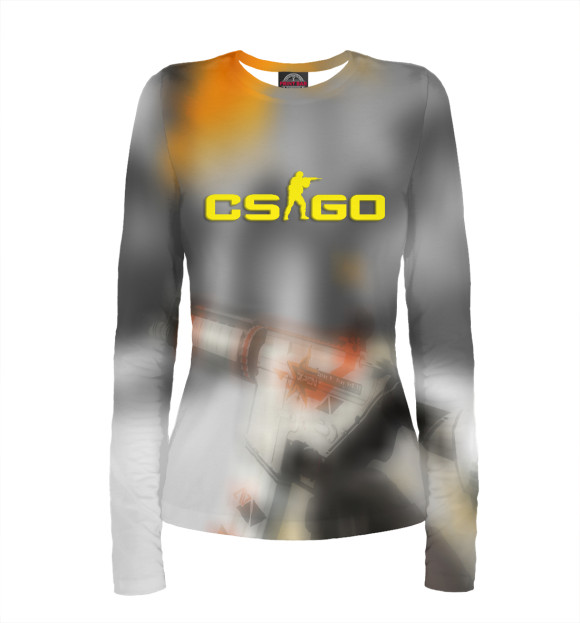 Женский лонгслив с изображением CS GO цвета Белый