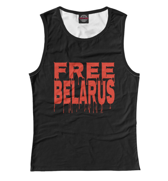 Майка для девочки с изображением Free Belarus цвета Белый