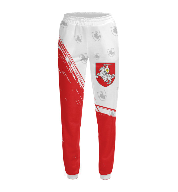 Женские спортивные штаны с изображением Беларусь цвета Белый