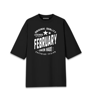 Женская футболка оверсайз Legends are rorn in February