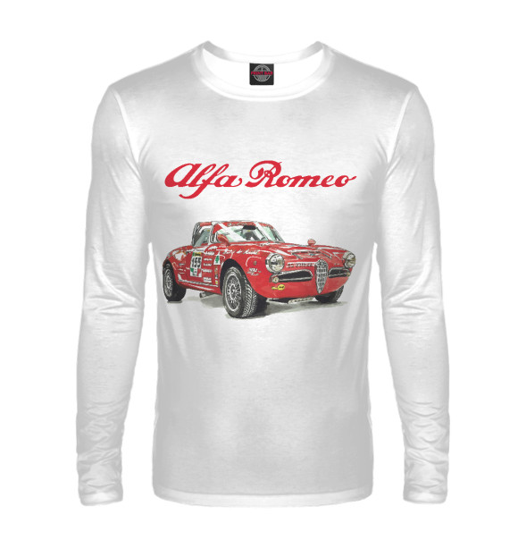 Мужской лонгслив с изображением Alfa Romeo motorsport цвета Белый