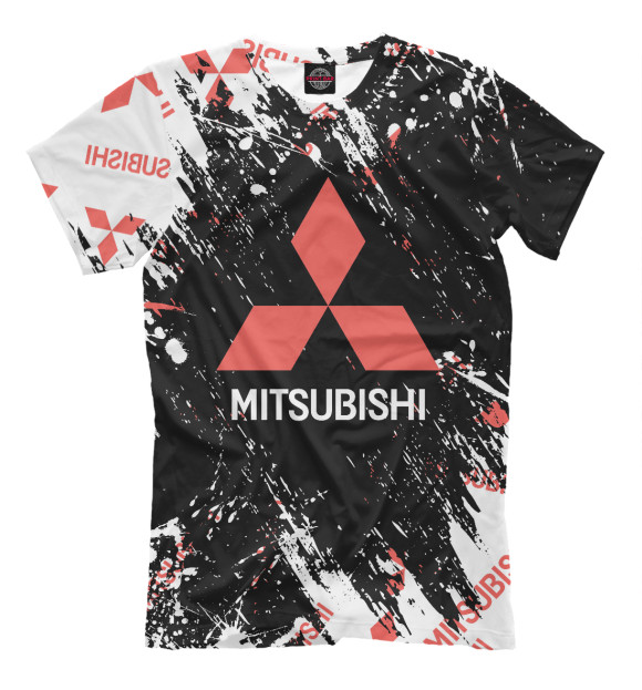 Мужская футболка с изображением Mitsubishi цвета Белый