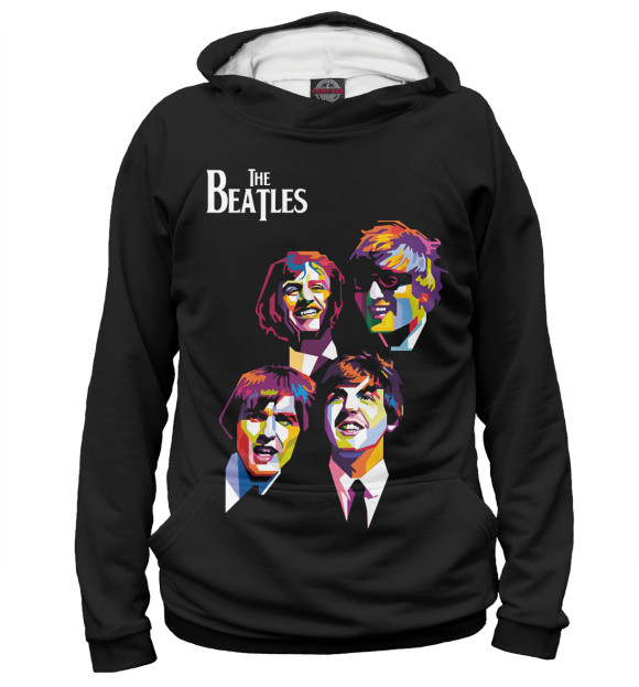 Женское худи с изображением The Beatles цвета Белый