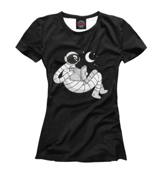 Женская футболка Читающий астронавт