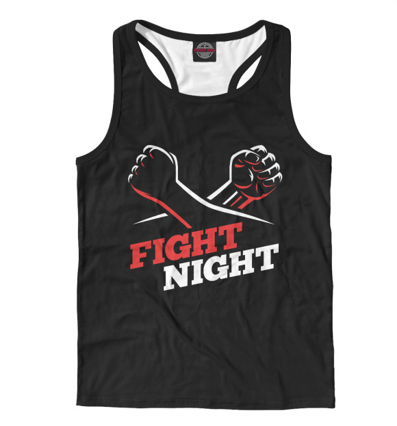 Мужская майка-борцовка с изображением Fight Night цвета Белый