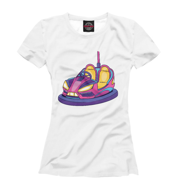 Футболка для девочек с изображением Bumper car цвета Белый