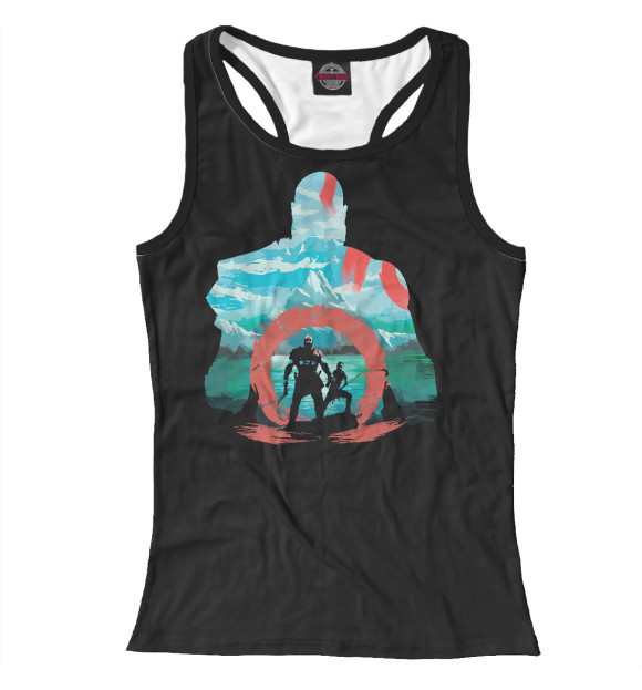 Женская майка-борцовка с изображением God Of War цвета Белый