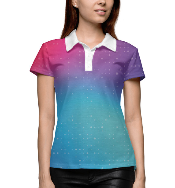 Женское поло с изображением Gradient circles цвета Белый