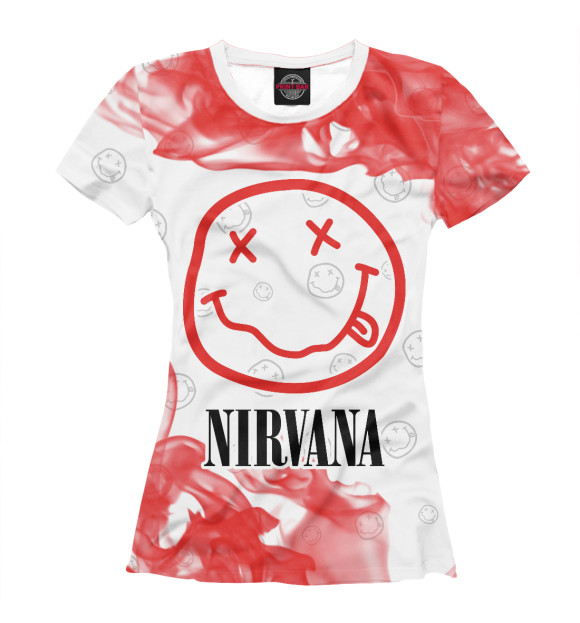 Женская футболка с изображением Nirvana / Нирвана цвета Белый