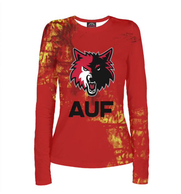 Женский лонгслив с изображением AUF Mem цвета Белый