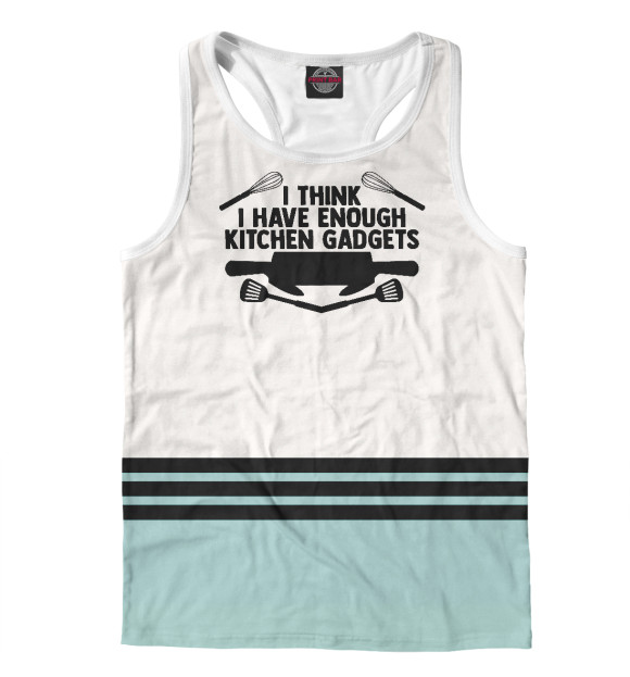 Мужская майка-борцовка с изображением I Think I Have Enough Kitch цвета Белый