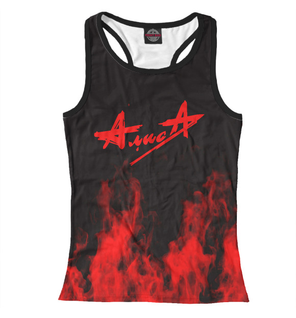 Женская майка-борцовка с изображением Алиса цвета Белый