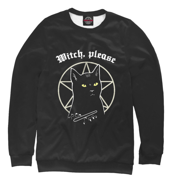 Свитшот для девочек с изображением Witch Please цвета Белый