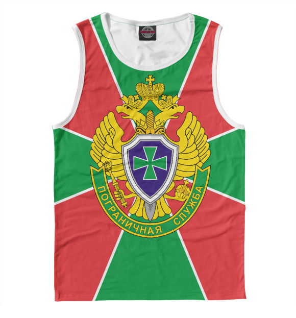 Мужская майка с изображением Пограничник цвета Белый