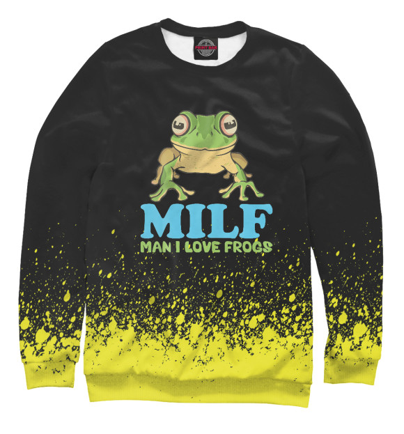 Свитшот для девочек с изображением MILF Man I Love Frogs цвета Белый