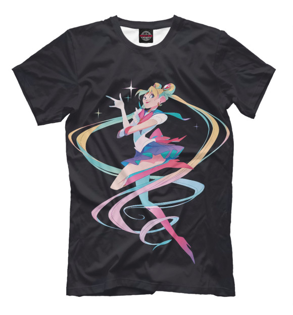 Мужская футболка с изображением Sailor Moon цвета Белый