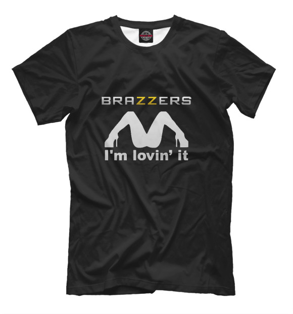 Футболка для мальчиков с изображением Brazzers i'm lovin' it цвета Белый