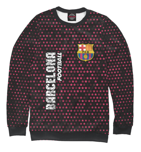 Мужской свитшот с изображением Барселона | Barcelona Football | Космос цвета Белый