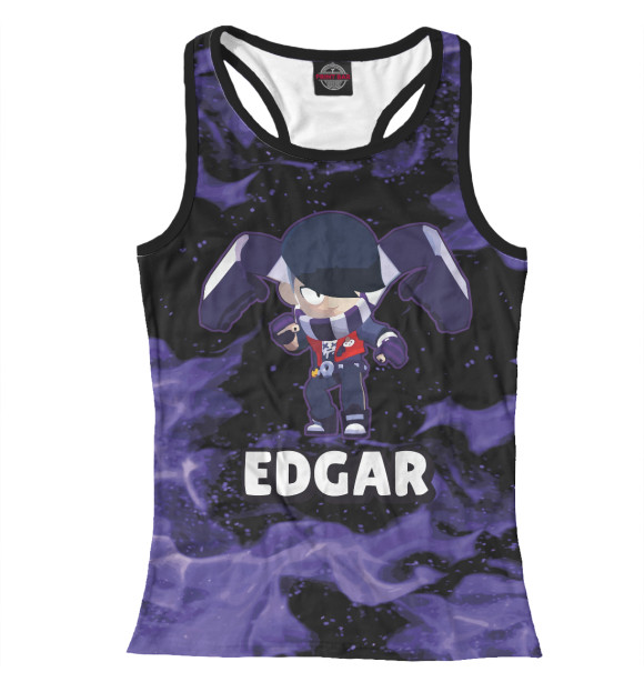 Женская майка-борцовка с изображением Edgar Brawl Stars цвета Белый