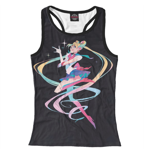 Женская майка-борцовка с изображением Sailor Moon цвета Белый