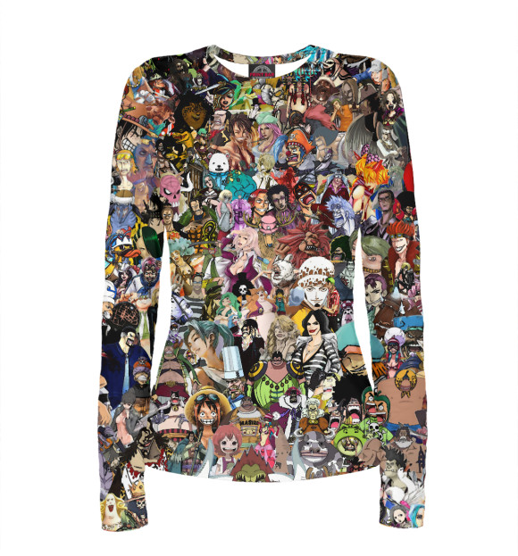 Женский лонгслив с притом Аниме мемы цвета Белый Женский лонгслив с изображением Аниме мемы цвета Белый