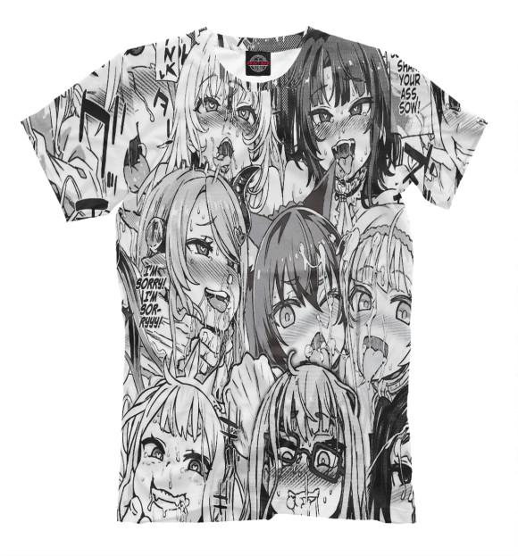 Футболка для мальчиков с изображением Ahegao | Ахэгао цвета Белый