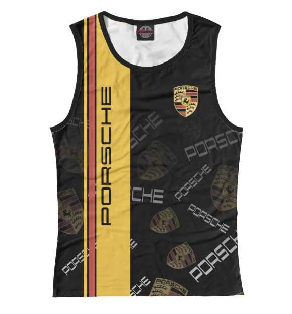 Майка для девочки с изображением Porsche цвета Белый